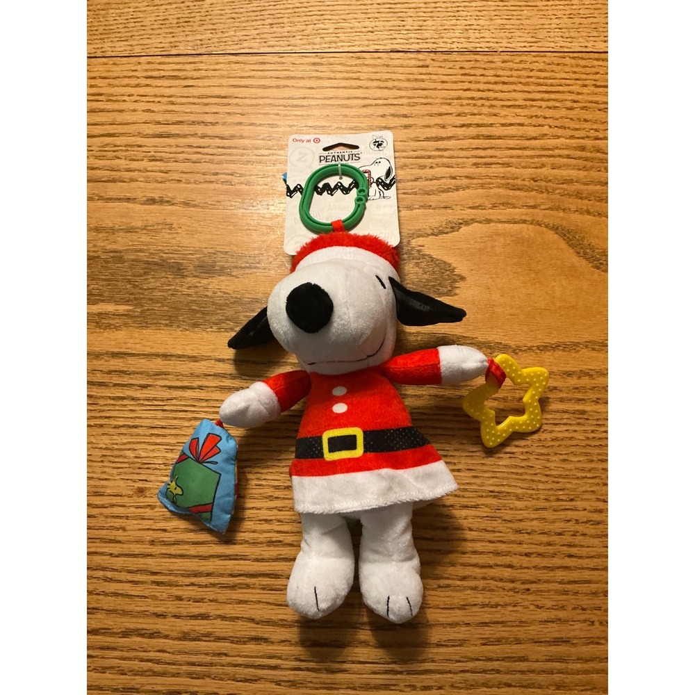 Peanuts‎ Snoopy Holiday Plush Toy Gift Bag Star Rattle Clip On Target Exclusive